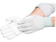 ESD-Handschuhe - Handinnenseite mit PU-Gummierung - Mischgewebe - mit B&uuml;ndchen - 8745.APU.K