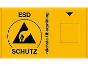 Aufkleber mit ESD-Symbol f&uuml;r F&auml;lligkeitsmarke